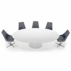 Oval Dining Table in Laminate and Aluminium Made in Italy, Precious - Dollars Viadurini
