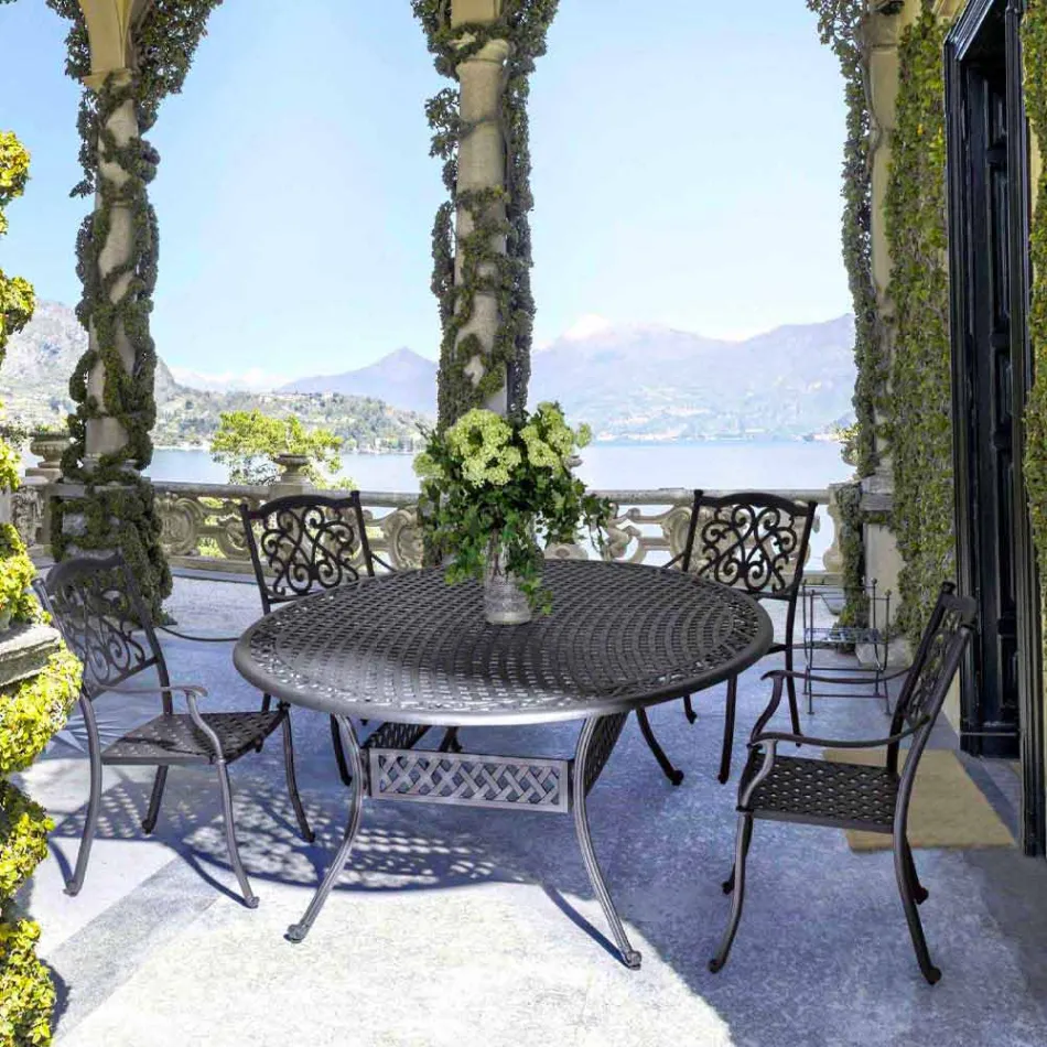 Outdoor Dining Table in White or Anthracite Painted Aluminium - Quick Viadurini