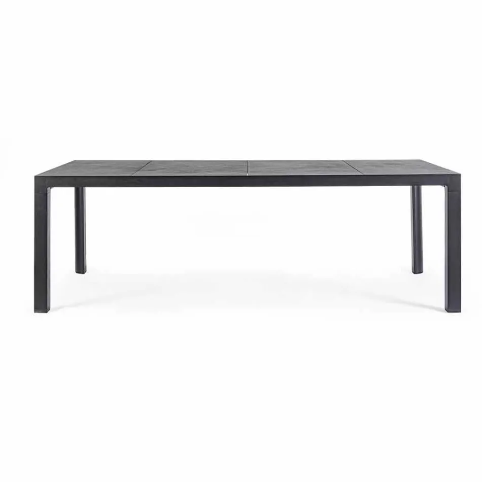 Outdoor Dining Table in Ceramic and Aluminium, Homemotion - Salem Viadurini