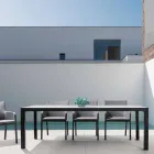 Outdoor Dining Table in Ceramic and Aluminium, Homemotion - Salem Viadurini