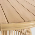 Garden Dining Table in Aluminium and Teak Top-Svlk - Matter Viadurini