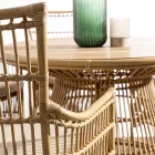 Garden Dining Table in Aluminium and Teak Top-Svlk - Matter Viadurini