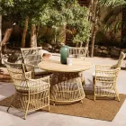 Garden Dining Table in Aluminium and Teak Top-Svlk - Matter Viadurini