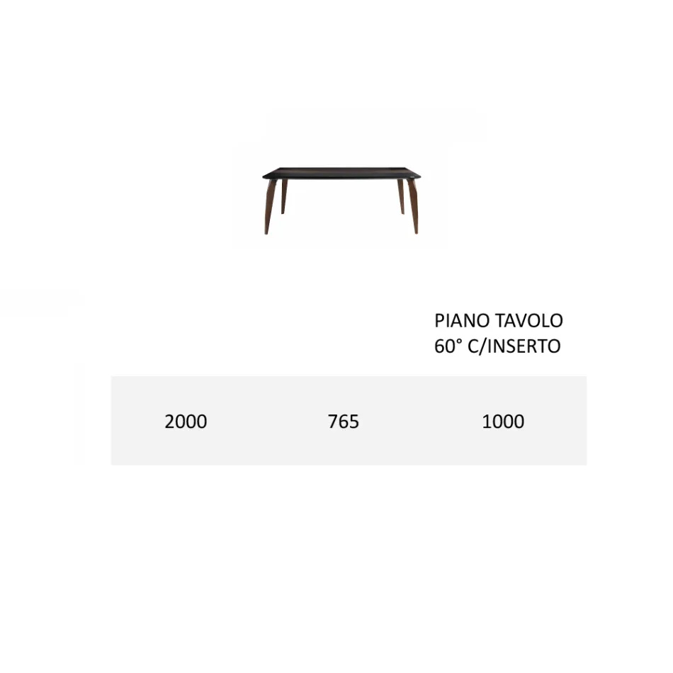 Dining Table Top in Mdf with Upper Insert Made in Italy - Abisso Viadurini