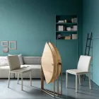 Modern Folding Dining Table in Wood and Metal Made in Italy - Menelao Viadurini