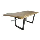 Dining Table Plated in Masellato Knotted Oak Made in Italy - Pilar Viadurini