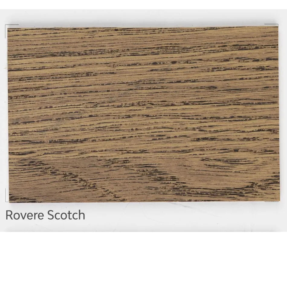 Dining Table Plated in Veneered Knotted Oak Made in Italy - Pilar Viadurini