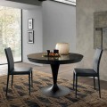 Round Extendable Dining Table in Laminam Ceramic Made in Italy - Lupetto