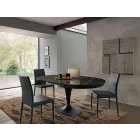 Round Extendable Dining Table in Laminam Ceramic Made in Italy - Lupetto Viadurini