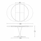 Round Extendable Dining Table in Laminam Ceramic Made in Italy - Lupetto Viadurini