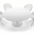 Round Dining Table with Laminate Top Made in Italy – Dollars Viadurini