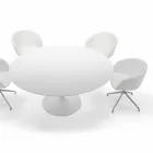 Round Dining Table with Laminate Top Made in Italy – Dollars Viadurini