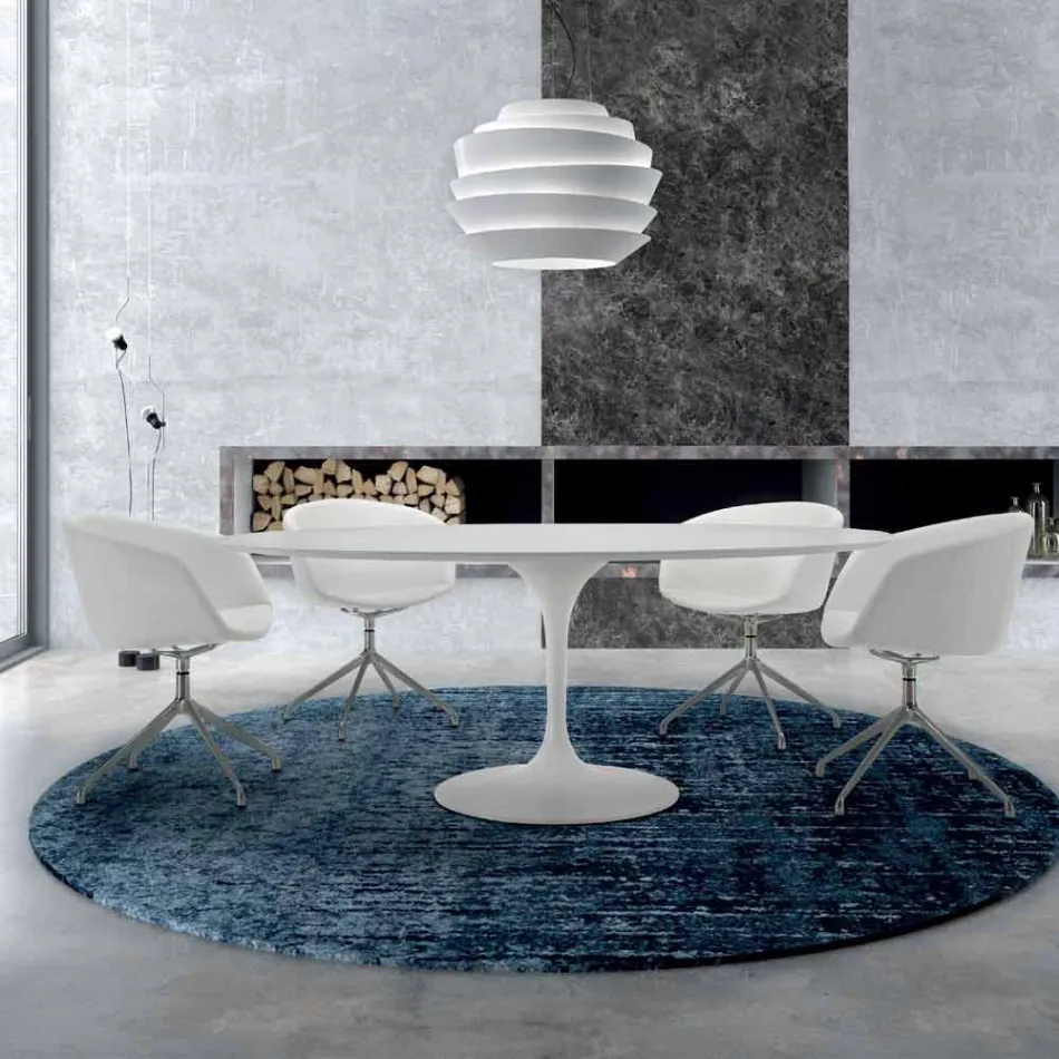 Round Dining Table with Laminate Top Made in Italy – Dollars Viadurini