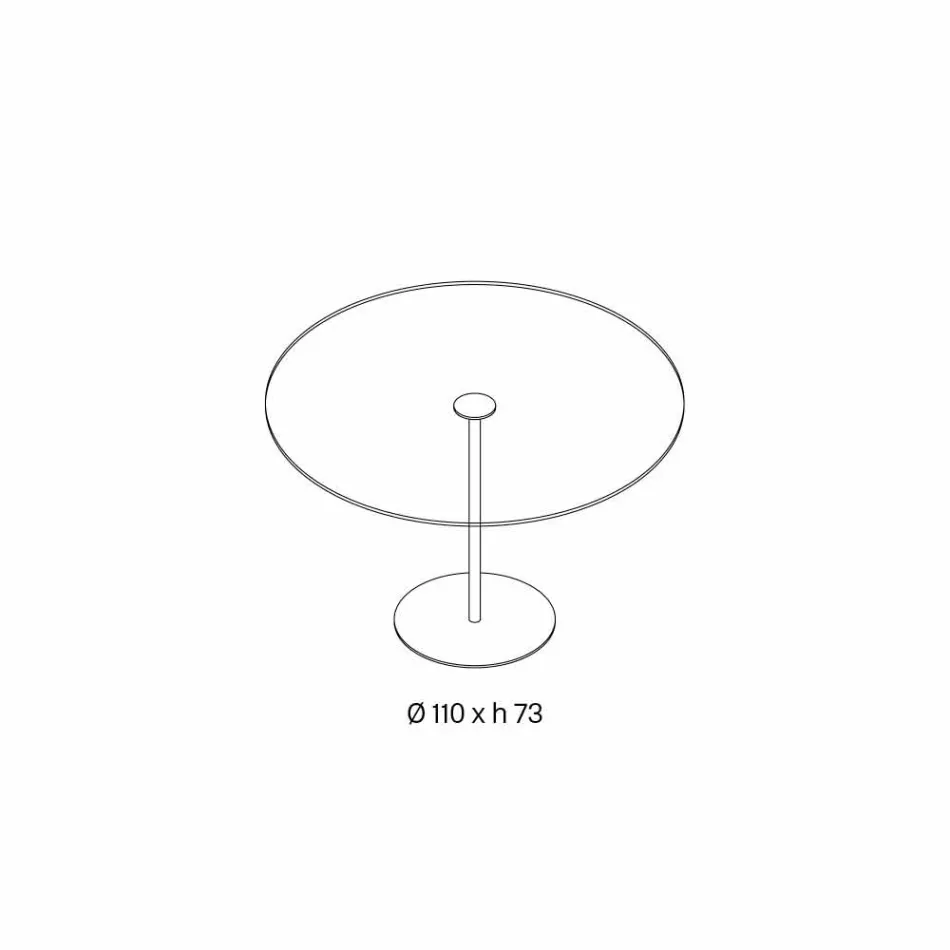 Round Dining Table with Extralight Glass Top Made in Italy - Dolce Viadurini