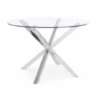 Homemotion Round Dining Table with Tempered Glass Top - Denda Viadurini
