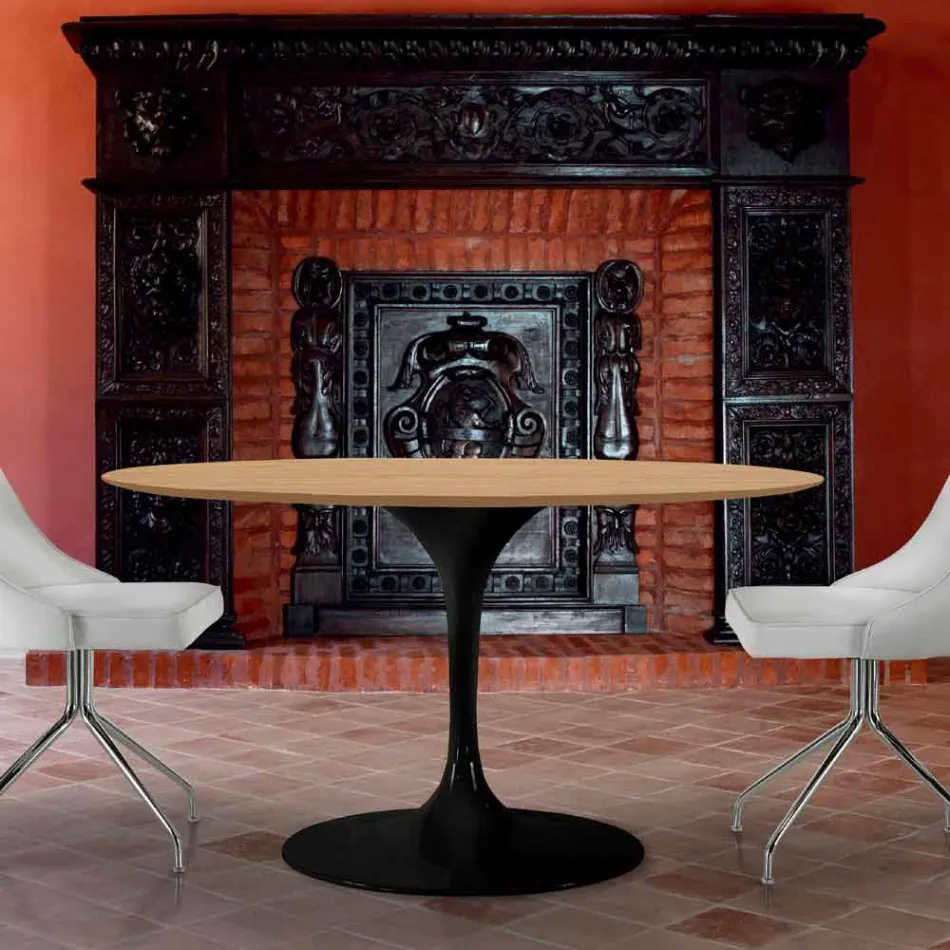 Round Dining Table in HPL Laminate and Aluminium Made in Italy - Dollars Viadurini