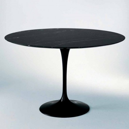Round Dining Table in Marble and Painted Aluminium Made in Italy - Superb Viadurini