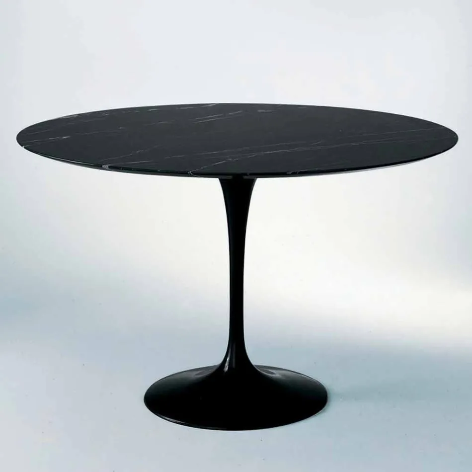 Round Dining Table in Marble and Painted Aluminium Made in Italy - Superb Viadurini
