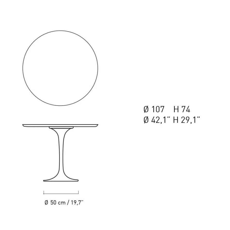 Round Dining Table in Marble and Painted Aluminium Made in Italy - Superb Viadurini