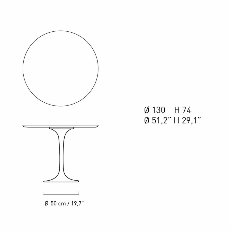 Round Dining Table in Marble and Painted Aluminium Made in Italy - Superb Viadurini