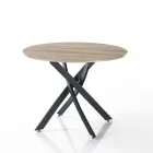 Round Dining Table in MDF and Steel - Altavela Viadurini