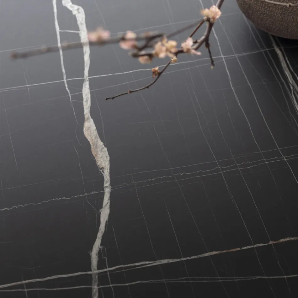 Round Dining Table Metal and Laminated Hpl Made in Italy - Bastiano Viadurini