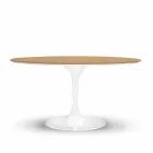 Round Dining Table with Fine Veneered Top Made in Italy - Dollars Viadurini