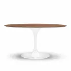 Round Dining Table with Fine Veneered Top Made in Italy - Dollars Viadurini