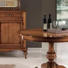 Extendable Round Lounge Table in Walnut Made in Italy - Vittoria Viadurini