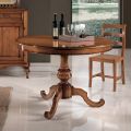 Extendable Round Lounge Table in Walnut Made in Italy - Vittoria
