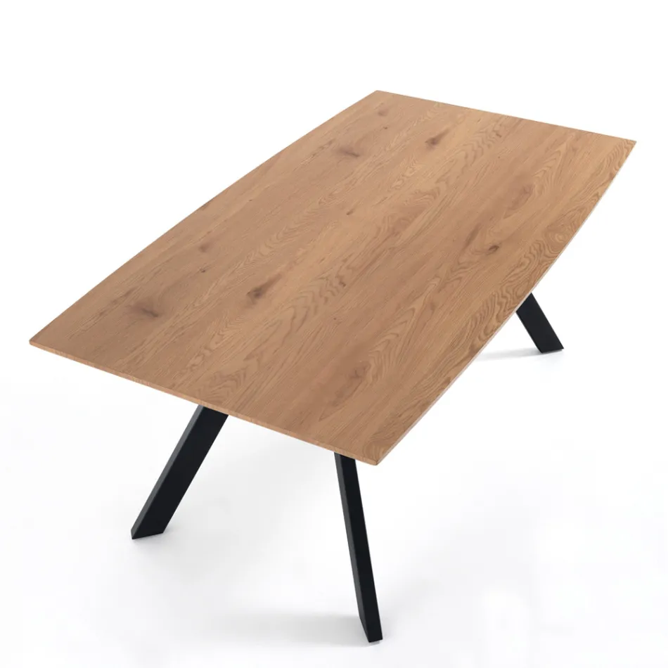 Lounge table with steel legs and MDF top - Terullio Viadurini