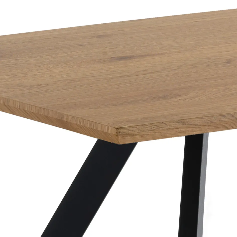 Lounge table with steel legs and MDF top - Terullio Viadurini