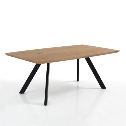 Lounge table with steel legs and MDF top - Terullio Viadurini