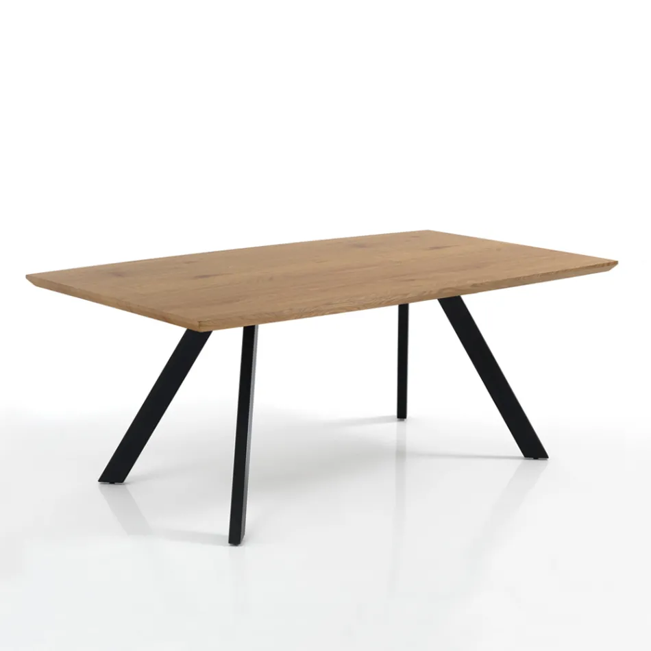 Lounge table with steel legs and MDF top - Terullio Viadurini