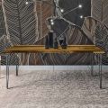 Lounge Table in Oak and Colored Epoxy Resin Made in Italy - Magnus