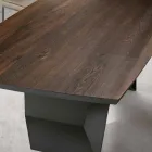 Lounge Table 200x100 in Oak Veneer and Metal - Cross Viadurini