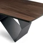 Lounge Table 200x100 in Oak Veneer and Metal - Cross Viadurini