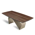 Lounge Table 200x100 in Oak Veneer and Metal - Cross Viadurini