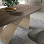 Lounge Table 200x100 in Oak Veneer and Metal - Cross Viadurini