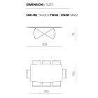 Lounge Table 200x100 in Oak Veneer and Metal - Cross Viadurini