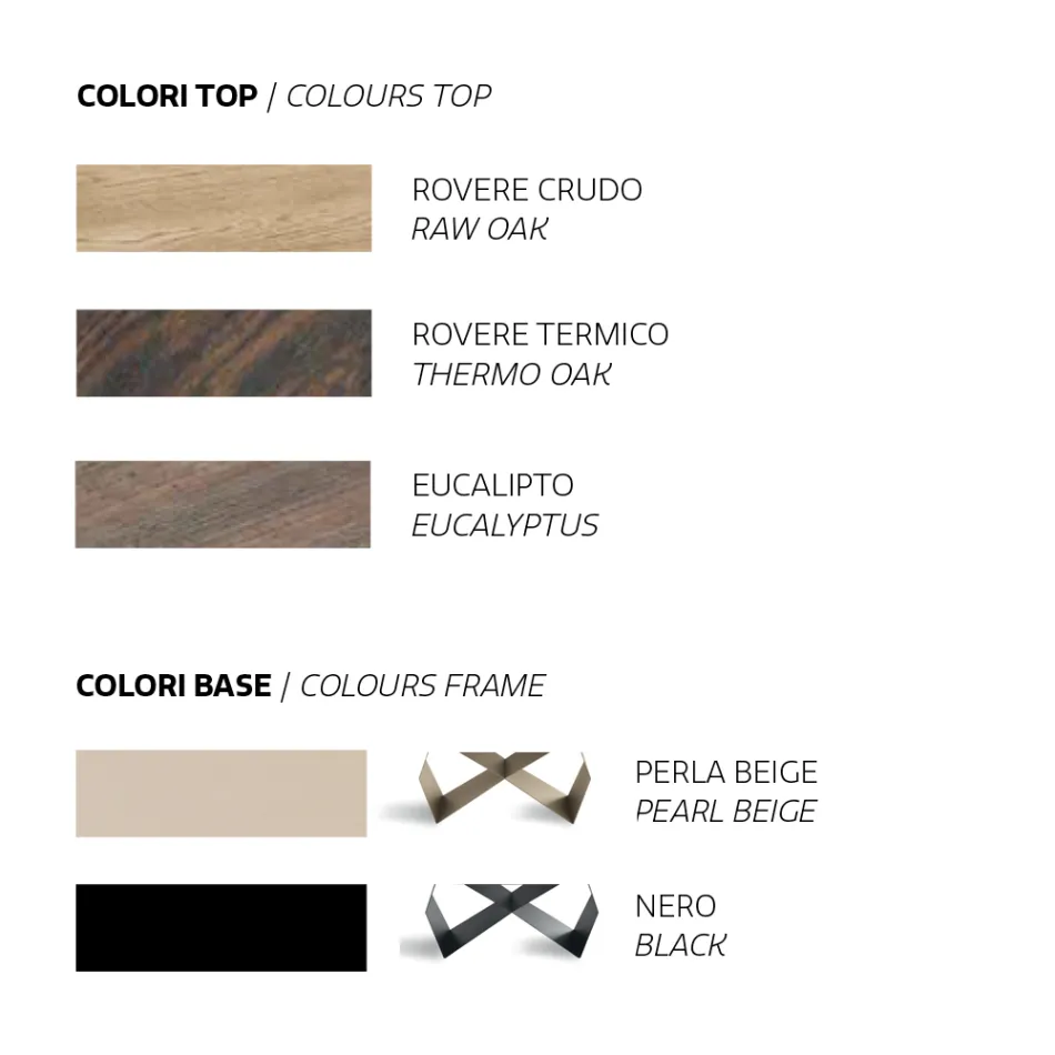 Lounge Table 200x100 in Oak Veneer and Metal - Cross Viadurini