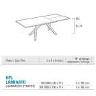 Extendable Lounge Table 260 or 300 cm in Metal and HPL - Borgo Viadurini
