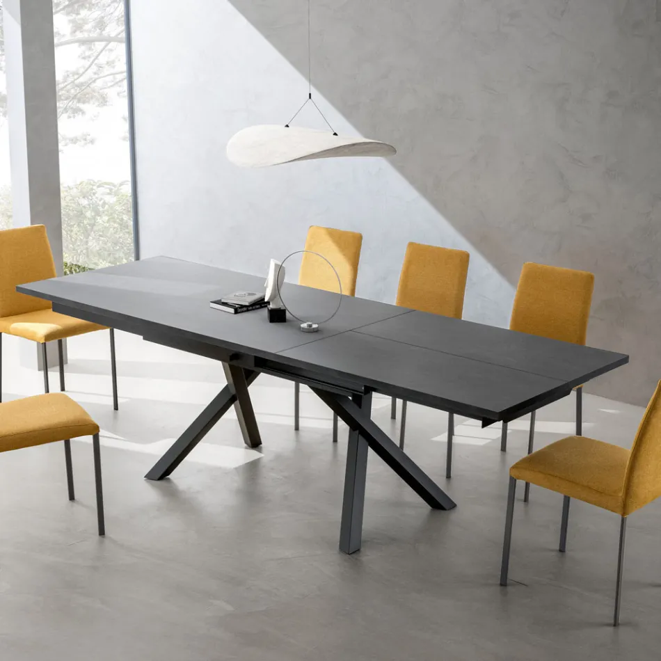 Extendable Lounge Table 260 or 300 cm in Metal and HPL - Borgo Viadurini