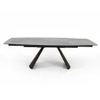 Extendable Lounge Table with Barrel-Shaped Top in Ceramic Made in Italy - Glasses Viadurini