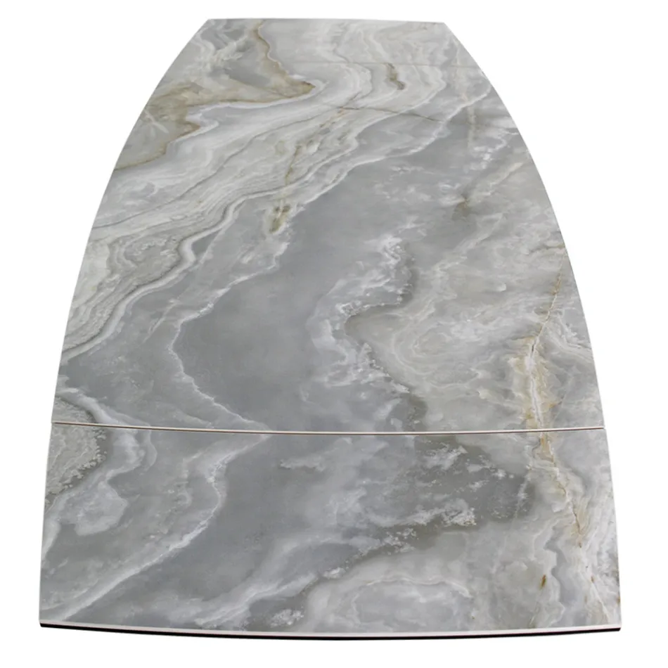 Extendable Lounge Table with Barrel-Shaped Top in Ceramic Made in Italy - Glasses Viadurini