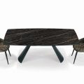 Extendable Lounge Table with Ceramic Barrel Top Made in Italy - Glasses