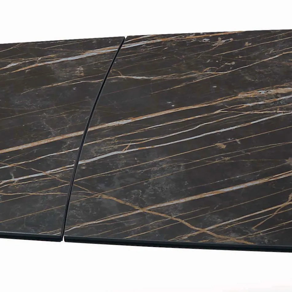 Extendable Lounge Table with Barrel-Shaped Top in Ceramic Made in Italy - Glasses Viadurini