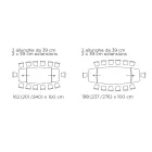 Extendable Lounge Table with Barrel-Shaped Top in Ceramic Made in Italy - Glasses Viadurini