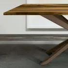 Lounge Table with Oak Top and Colored Epoxy Resin - Miklas Viadurini