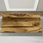 Lounge Table with Oak Top and Colored Epoxy Resin - Miklas Viadurini